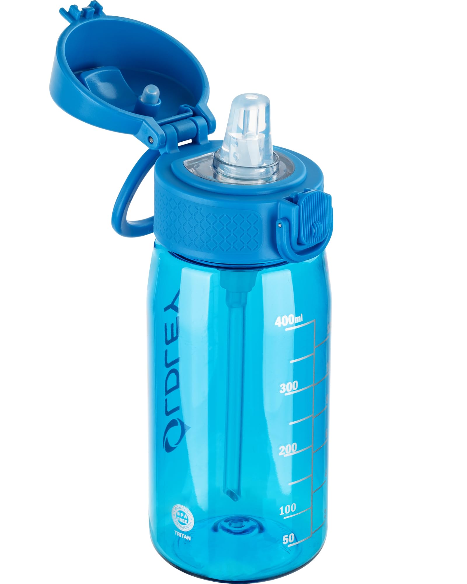 OLDLEY Kids Water Bottles with Straw 420ml/14oz BPA Free Tritan Water Bottle with Handle Leakproof School Sports Drinking Bottle for Toddler Boys Girls,Transparent