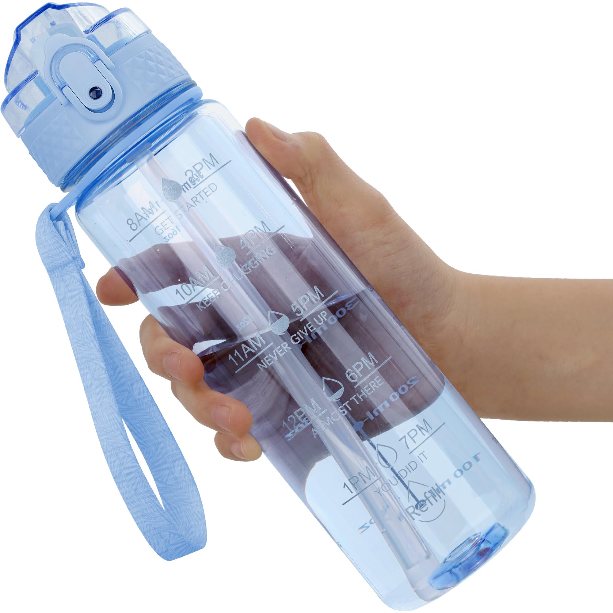 OLDLEY 17oz Kids Water Bottle for School - Motivational With Silicone Straw, Leak-Proof Tritan BPA-Free, Reusable for Girls Boys, Clear