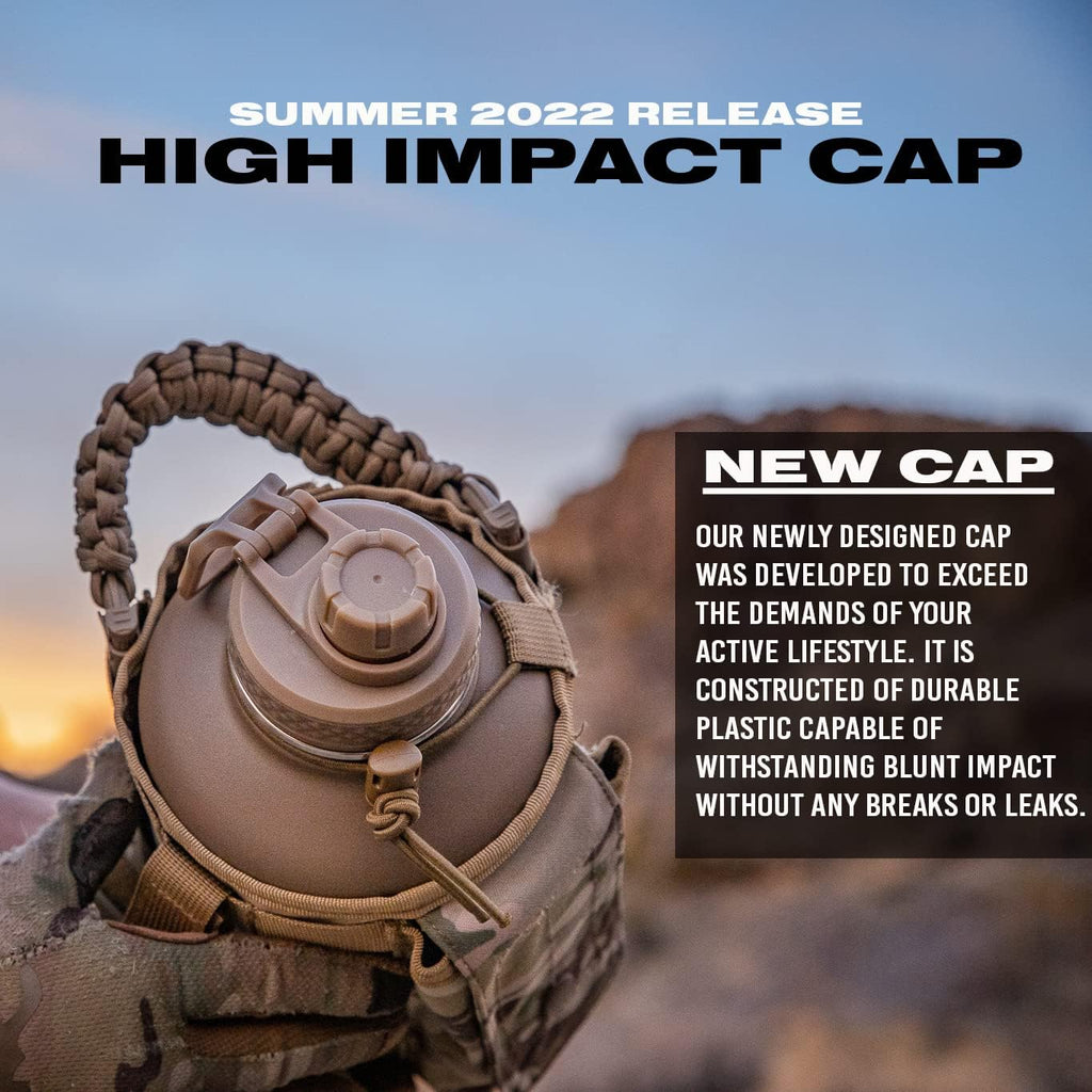 Iron Infidel Battle Bottle - Half Gallon Insulated Water Bottle with Paracord Handle - Large 64 oz Stainless Steel Water Jug & Rugged, Removable Sleeve For Keys, Wallet, Phone (OCP Camo 2 Liter)