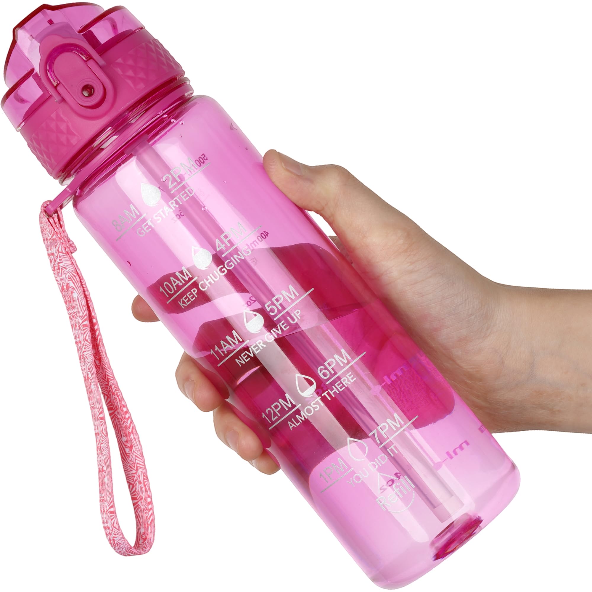 OLDLEY 17oz Kids Water Bottle for School - Motivational With Silicone Straw, Leak-Proof Tritan BPA-Free, Reusable for Girls Boys, Clear