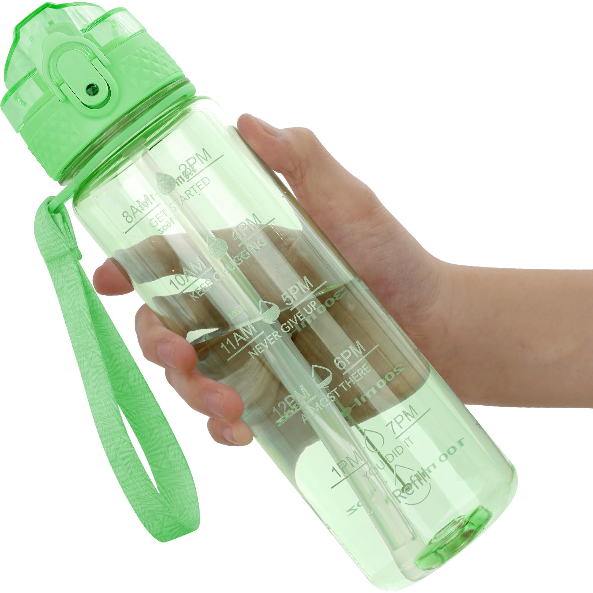 OLDLEY 17oz Kids Water Bottle for School - Motivational With Silicone Straw, Leak-Proof Tritan BPA-Free, Reusable for Girls Boys, Clear
