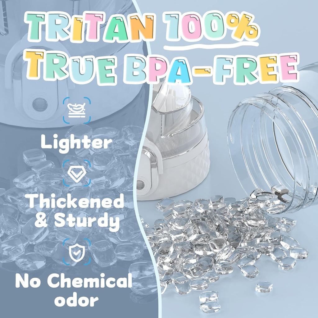 OLDLEY 17oz Kids Water Bottle for School - Motivational With Silicone Straw, Leak-Proof Tritan BPA-Free, Reusable for Girls Boys, Clear